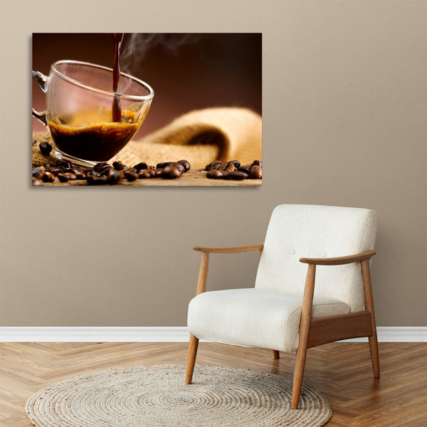 Quadro Stampa su Tela con Telaio in legno caffè cucina ristorante bar