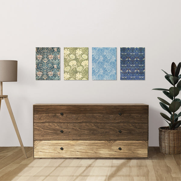 Quadri Stampa su Tela con Telaio in Legno 4 pezzi William Morris