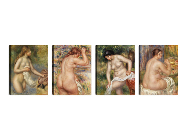 Quadri Stampa su Tela con Telaio in Legno 4 pezzi Pierre Auguste Renoir