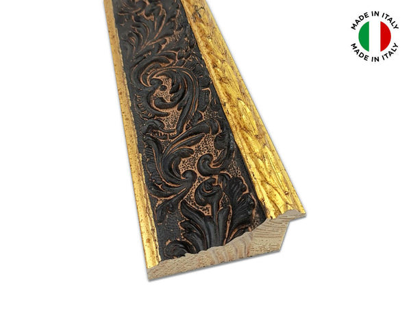 Cornice in Legno per Quadri Varie Misure nero oro anticato