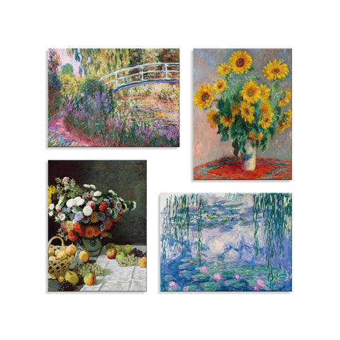 Quadri Stampa su Tela con Telaio in Legno 4 pezzi Vincent Van Gogh