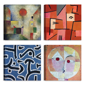 Quadri Stampa su Tela con Telaio in Legno 4 pezzi Paul Klee