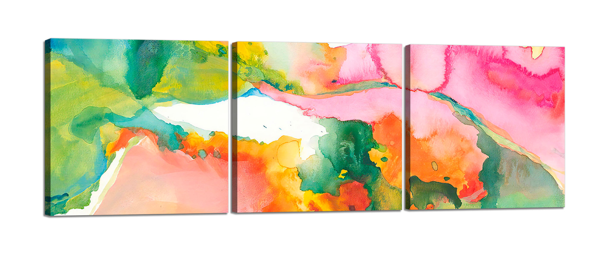 Quadri Stampa su Tela con Telaio in Legno 3 pezzi Astratto colorato