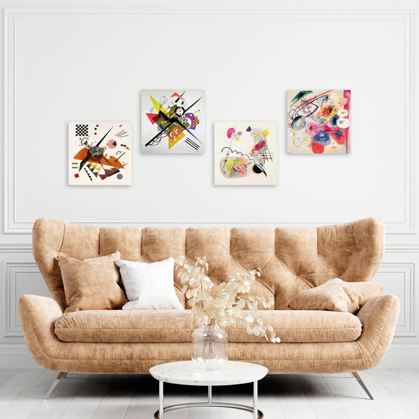 Quadri Stampa su Tela con Telaio in Legno 4 pezzi Wassily Kandinsky