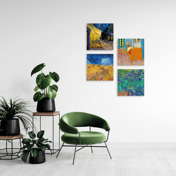 Quadri Stampa su Tela con Telaio in Legno 4 pezzi Vincent Van Gogh