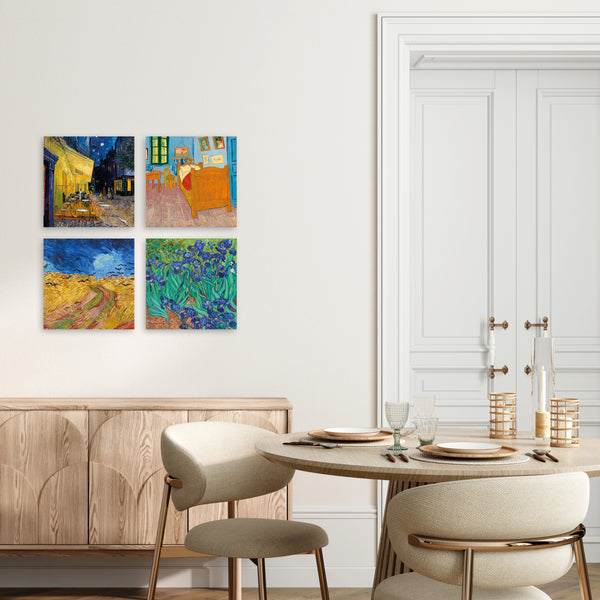 Quadri Stampa su Tela con Telaio in Legno 4 pezzi Vincent Van Gogh