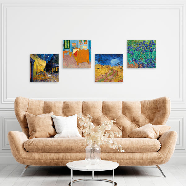 Quadri Stampa su Tela con Telaio in Legno 4 pezzi Vincent Van Gogh