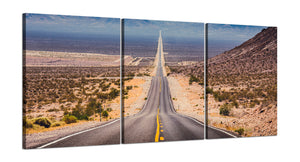 Quadri Stampa su Tela con Telaio in Legno 3 pezzi Route 66 America