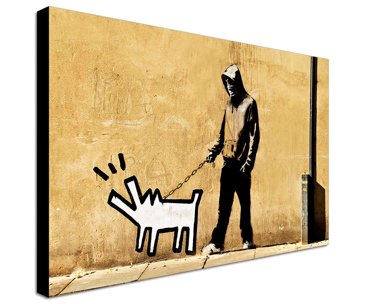 Banksy Street Art - Canvas Wall Art Framed Print - Various Sizes