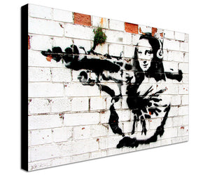 Banksy Street Art - Canvas Wall Art Framed Print - Various Sizes