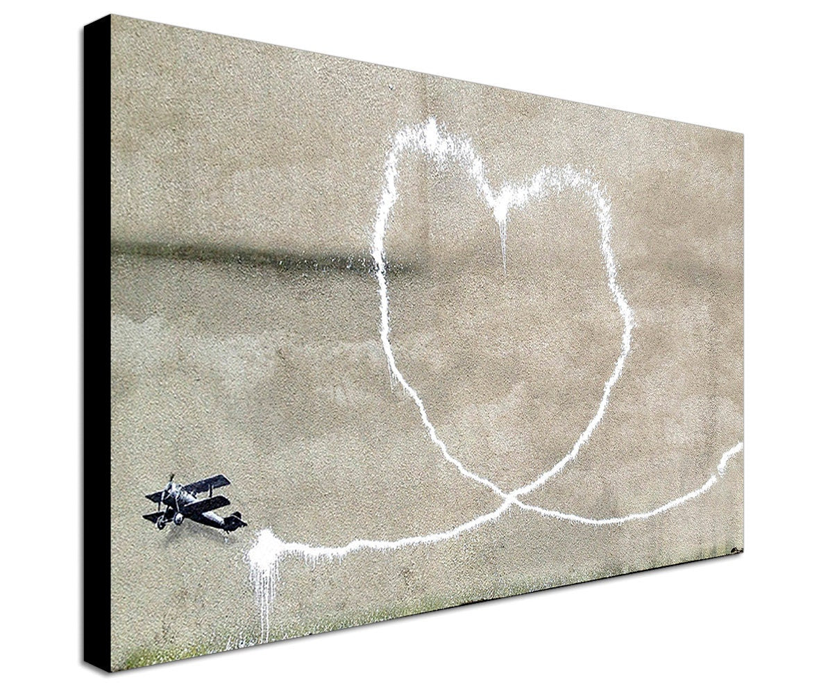 Banksy Street Art - Canvas Wall Art Framed Print - Various Sizes