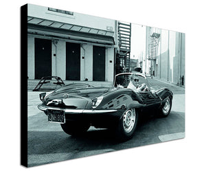 Steve McQueen - Jaguar XKSS - Canvas Wall Art Framed Print - Various Sizes