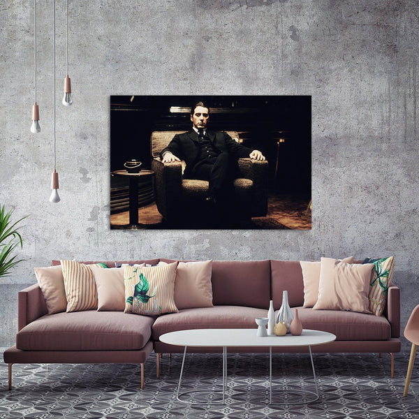 The Godfather Al Pacino - Canvas Wall Art Framed Print - Various Sizes