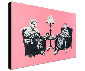 Banksy Street Art - Canvas Wall Art Framed Print - Various Sizes