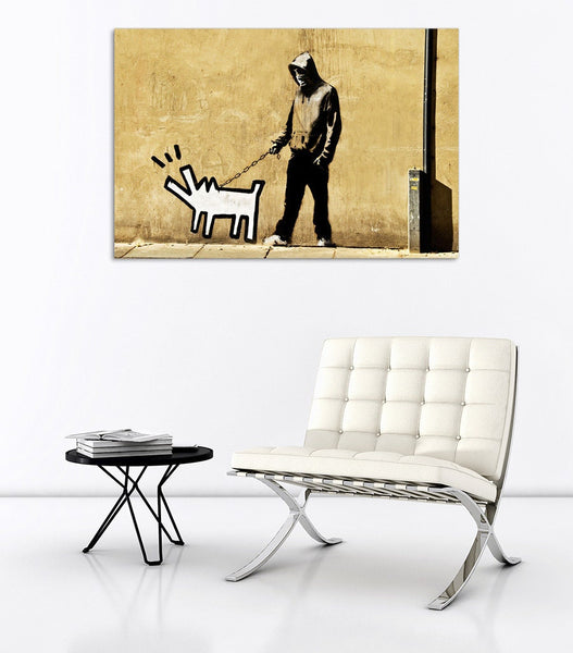 Banksy Street Art - Canvas Wall Art Framed Print - Various Sizes