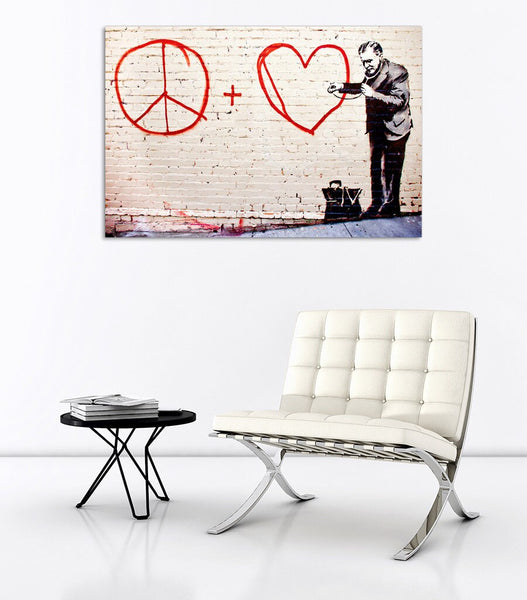 Banksy Street Art - Canvas Wall Art Framed Print - Various Sizes