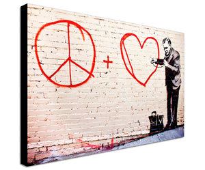 Banksy Street Art - Canvas Wall Art Framed Print - Various Sizes