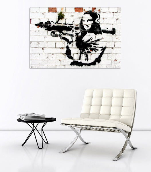 Banksy Street Art - Canvas Wall Art Framed Print - Various Sizes