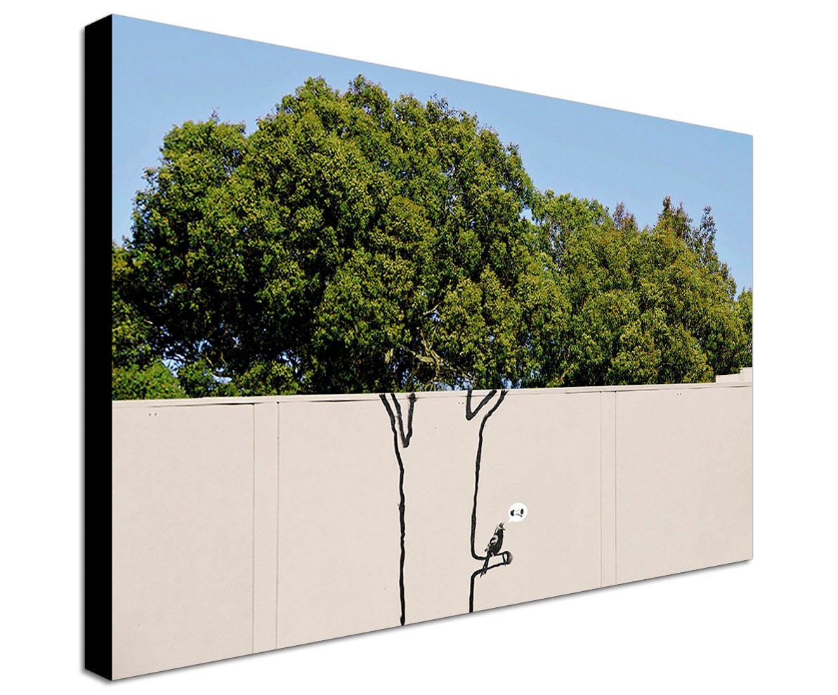 Banksy Street Art - Canvas Wall Art Framed Print - Various Sizes