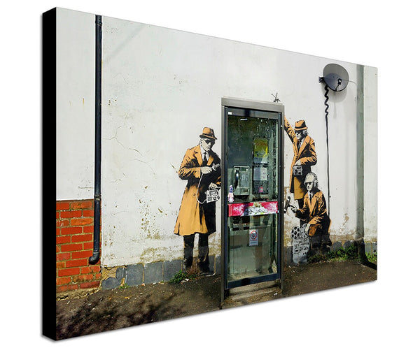 Banksy Street Art - Canvas Wall Art Framed Print - Various Sizes