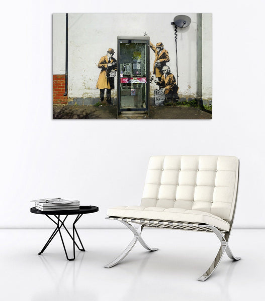 Banksy Street Art - Canvas Wall Art Framed Print - Various Sizes