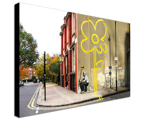 Banksy Street Art - Canvas Wall Art Framed Print - Various Sizes