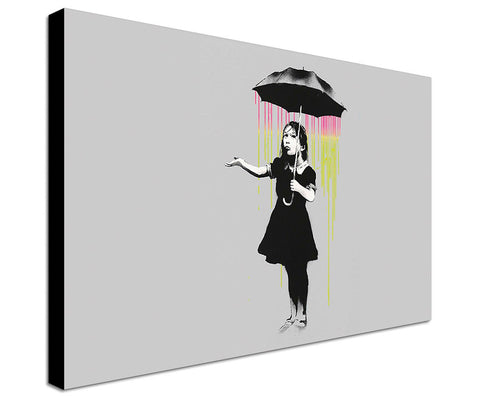 Banksy Street Art - Canvas Wall Art Framed Print - Various Sizes