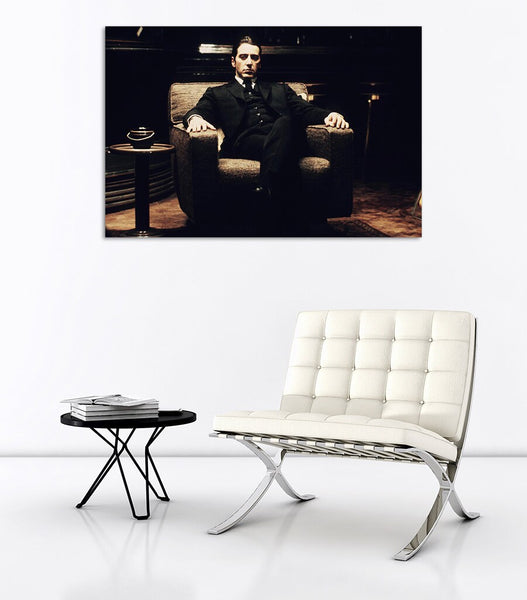 The Godfather Al Pacino - Canvas Wall Art Framed Print - Various Sizes