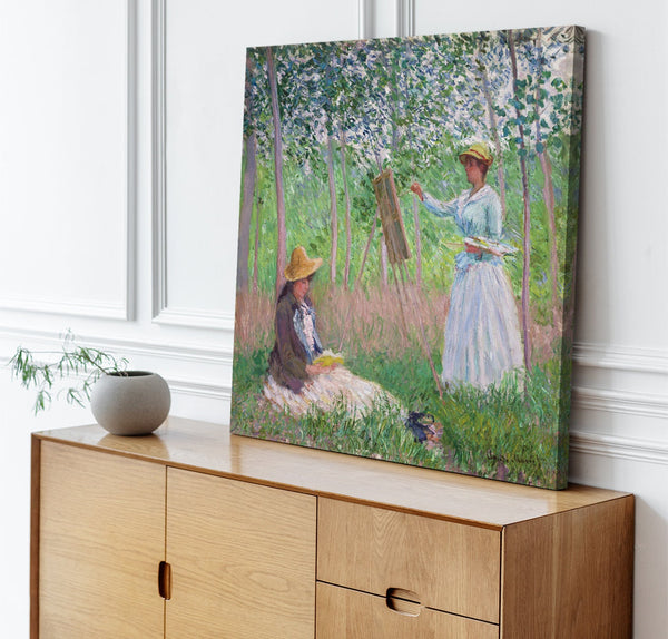 Quadro Stampa su Tela con Telaio in Legno Claude Monet - In the Woods at Giverny