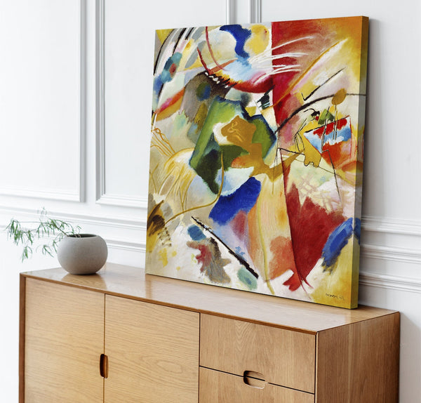 Quadro Stampa su Tela con Telaio in Legno Wassily Kandinsky - Painting with Green Center