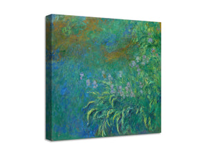 Quadro Stampa su Tela con Telaio in Legno Claude Monet - Irises