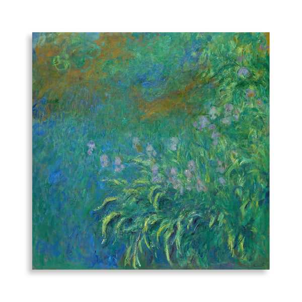 Quadro Stampa su Tela con Telaio in Legno Claude Monet - Irises