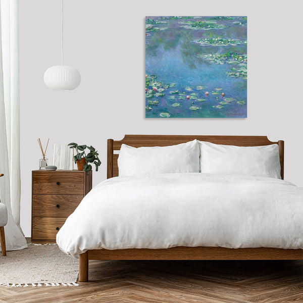 Quadro Stampa su Tela con Telaio in Legno Claude Monet - Water Lilies