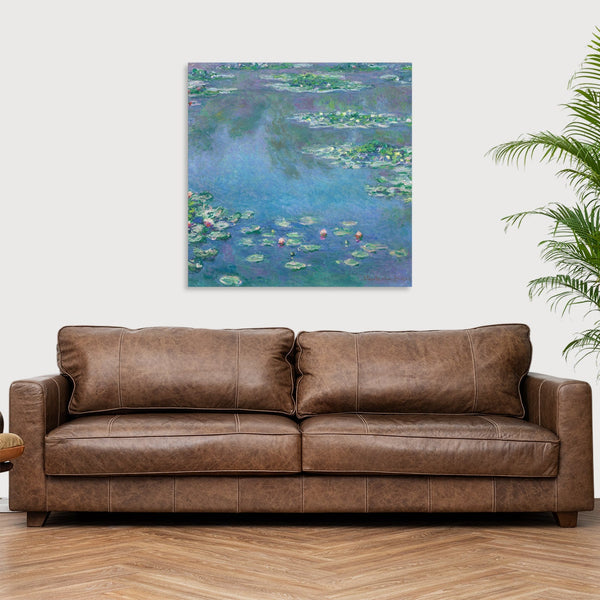 Quadro Stampa su Tela con Telaio in Legno Claude Monet - Water Lilies