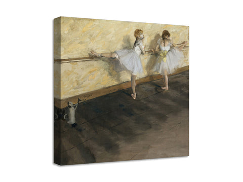 Quadro Stampa su Tela con Telaio in Legno Edgar Degas - Dancers Practicing at the Barre