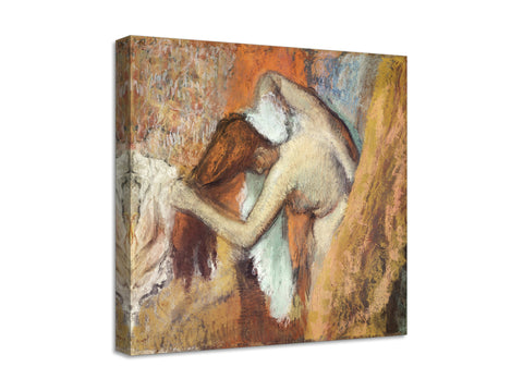 Quadro Stampa su Tela con Telaio in Legno Edgar Degas - Naked lady Woman at Her Toilette