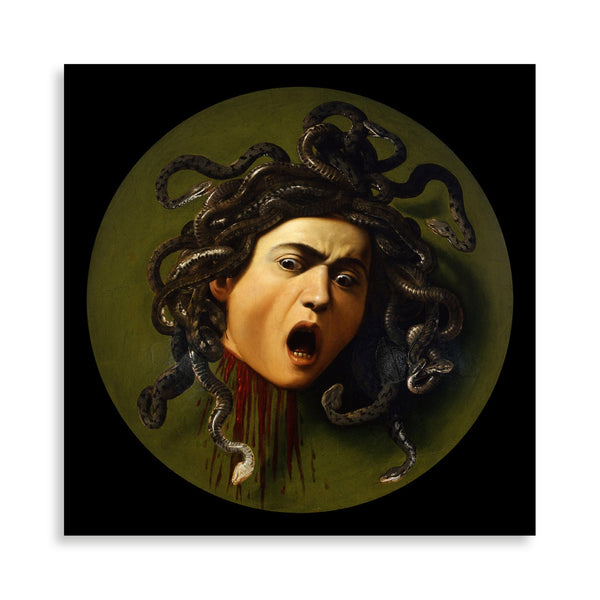 Quadro Stampa su Tela con Telaio in Legno Caravaggio - Medusa