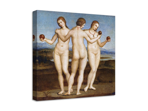 Quadro Stampa su Tela con Telaio in Legno Raffaello Sanzio - Three Graces