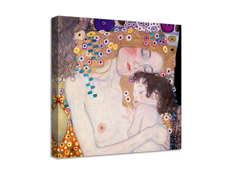 Quadro Stampa su Tela con Telaio in Legno Gustav Klimt - Le Tre età della donna