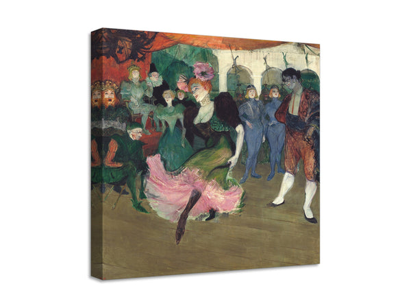 Quadro Stampa su Tela con Telaio in Legno Henri de Toulouse–Lautrec - Marcelle Lender Dancing