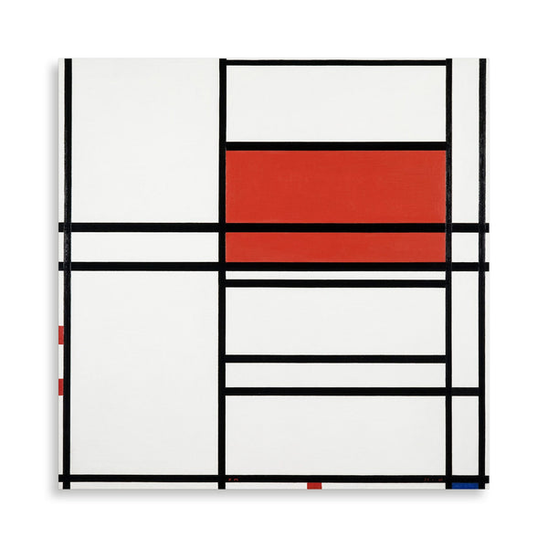 Quadro Stampa su Tela con Telaio in Legno Piet Mondrian - Composition No. 4 with red and blue