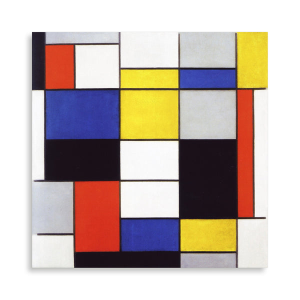 Quadro Stampa su Tela con Telaio in Legno Piet Mondrian - Composition A