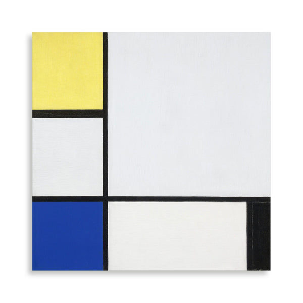 Quadro Stampa su Tela con Telaio in Legno Piet Mondrian - Composition with Yellow, Blue, Black and Light Blue