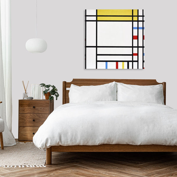 Quadro Stampa su Tela con Telaio in Legno Piet Mondrian - Place de la Concorde