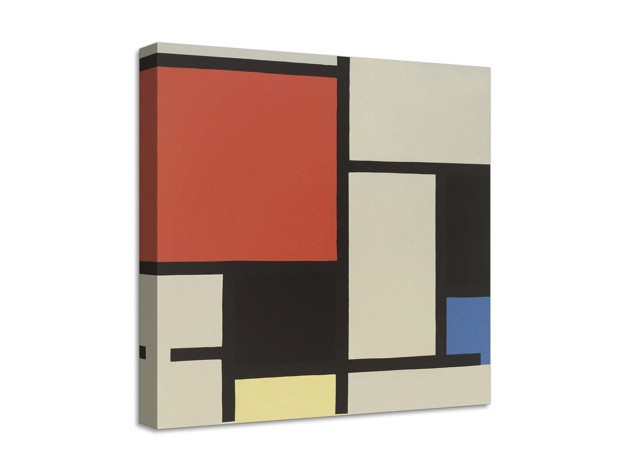 Quadro Stampa su Tela con Telaio in Legno Piet Mondrian - Composition