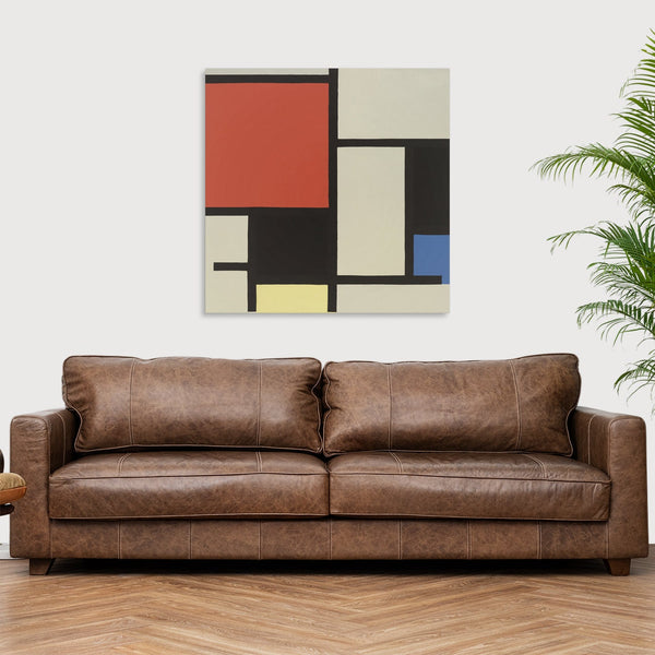 Quadro Stampa su Tela con Telaio in Legno Piet Mondrian - Composition