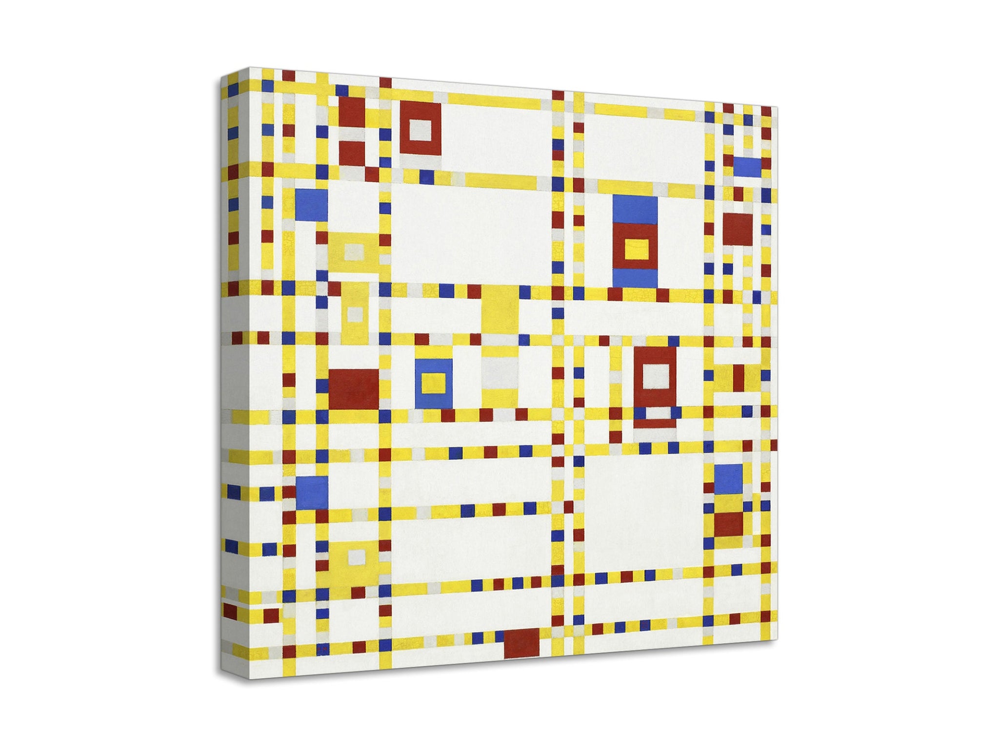 Quadro Stampa su Tela con Telaio in Legno Piet Mondrian - Broadway Boogie Woogie