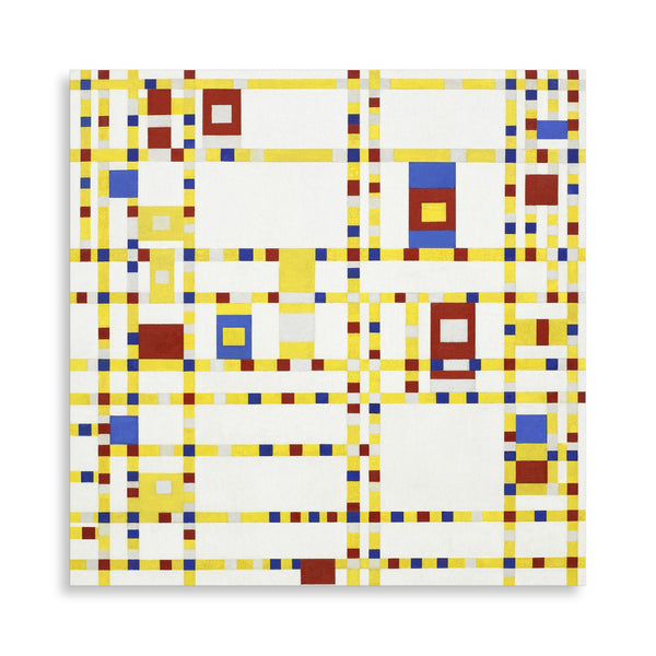 Quadro Stampa su Tela con Telaio in Legno Piet Mondrian - Broadway Boogie Woogie