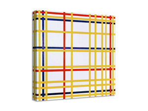 Quadro Stampa su Tela con Telaio in Legno Piet Mondrian - New York City I