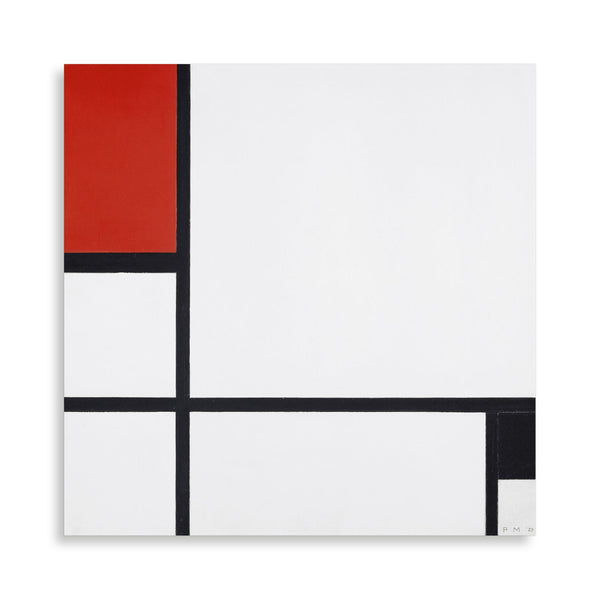 Quadro Stampa su Tela con Telaio in Legno Piet Mondrian - Composition No. I, with red and black